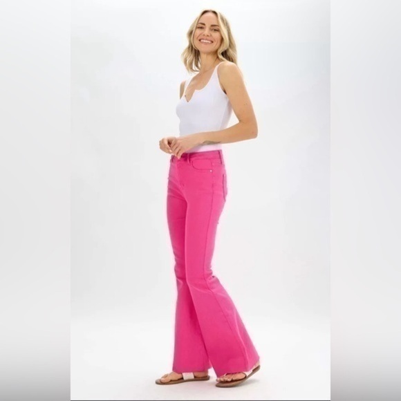 Judy Blue Jeans 3 26 Pink "She Gone Country" Western Flare Barbie Core Boho - Picture 1 of 8